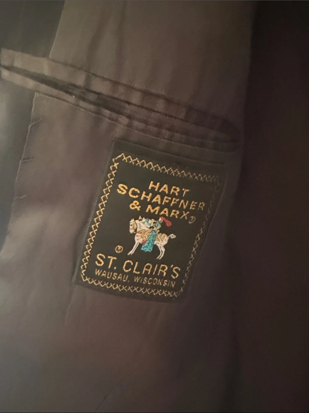 Hart Schaffner Marx Navy Pinstripe Suit Jacket and Dress Pants